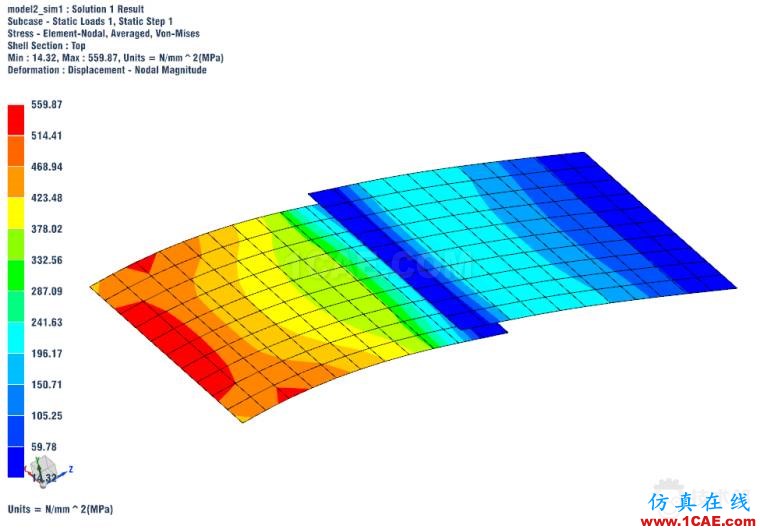 4-仿真結(jié)果.png NX Nastran CWELD點焊建模要點ansys workbanch圖片5
