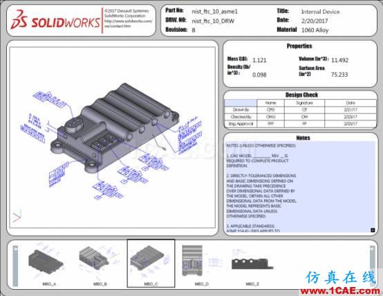 3D PDF樣本:國家標準與技術研究所(NIST)測試裝配體solidworks simulation培訓教程圖片11