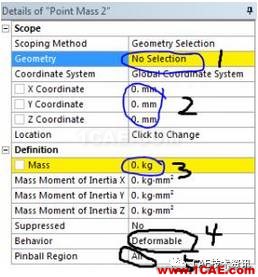 Ansys Point mass質(zhì)量點(diǎn)的相關(guān)問題ansys圖片2