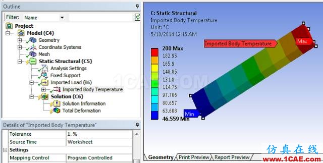 【應(yīng)用】熱應(yīng)力耦合場(chǎng)分析ansys workbanch圖片4
