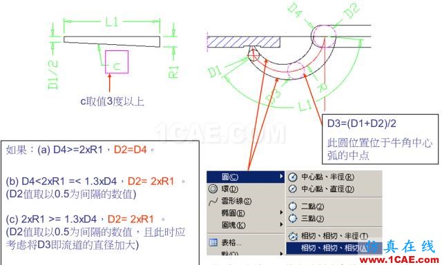 教你怎么畫模具的牛角進(jìn)膠點(diǎn)、拆彎偷料ug設(shè)計(jì)圖片4