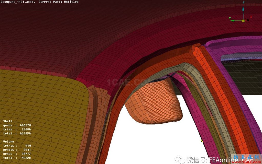基于FMVSS 201U法規(guī)對車內(nèi)乘員頭部碰撞位置模型的建立abaqus有限元技術圖片5