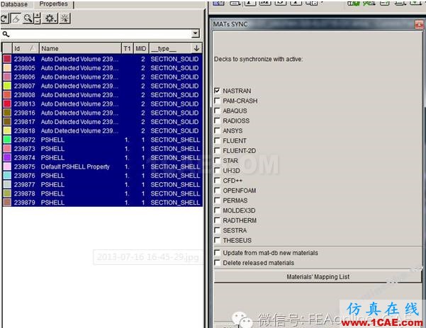 在ANSA中求解器切換后自動進行材料轉(zhuǎn)換ANSA分析案例圖片3