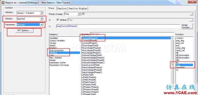 Ansoft Maxwell中時(shí)間波形FFT分析的兩種方法 Ansoft Maxwell中時(shí)間波形FFT分析的兩種方法