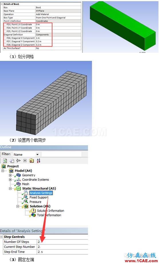 如何在ANSYS WORKBENCH中進(jìn)行多載荷步的靜力分析？ansys workbanch圖片2