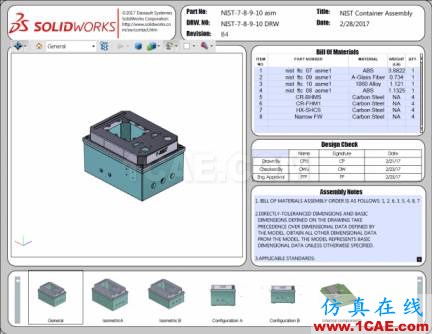 3D PDF樣本:國家標準與技術研究所(NIST)測試裝配體solidworks simulation學習資料圖片6