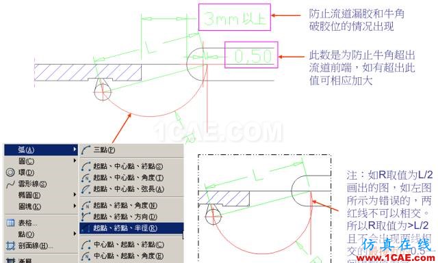 教你怎么畫模具的牛角進(jìn)膠點(diǎn)、拆彎偷料ug設(shè)計(jì)圖片3