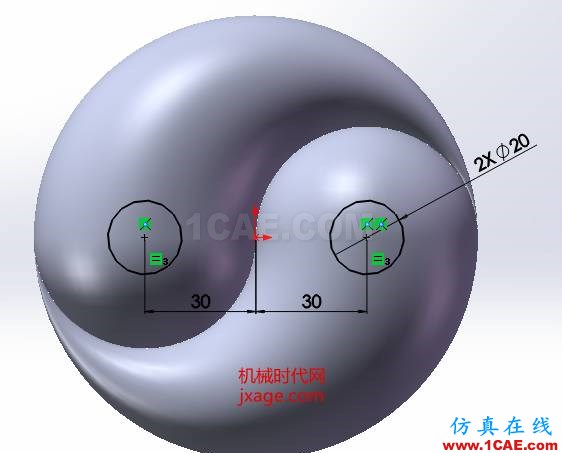 SolidWorks如何通過掃描創(chuàng)建太極圖？solidworks simulation培訓(xùn)教程圖片14