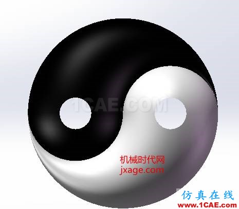 SolidWorks如何通過掃描創(chuàng)建太極圖？solidworks仿真分析圖片15