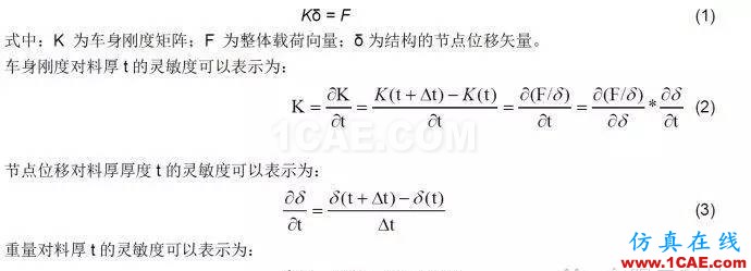 基于料厚靈敏度的轎車(chē)車(chē)身剛度優(yōu)化hypermesh分析圖片2