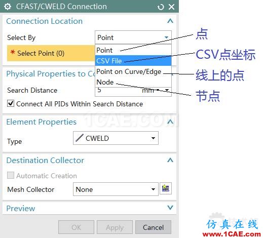 焊點選擇方式.png NX Nastran CWELD點焊建模要點ansys培訓(xùn)課程圖片2