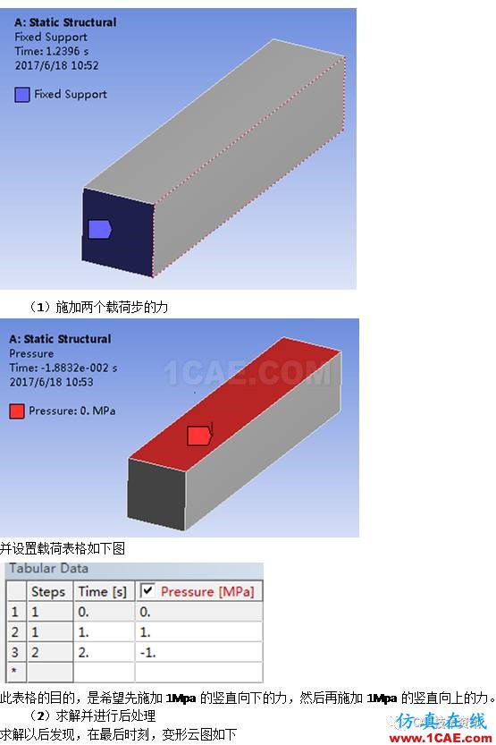 如何在ANSYS WORKBENCH中進(jìn)行多載荷步的靜力分析？ansys workbanch圖片3